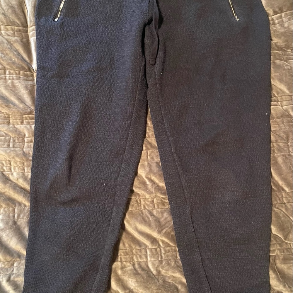 American Eagle Outfitters Black Track Joggers with Zip Pockets